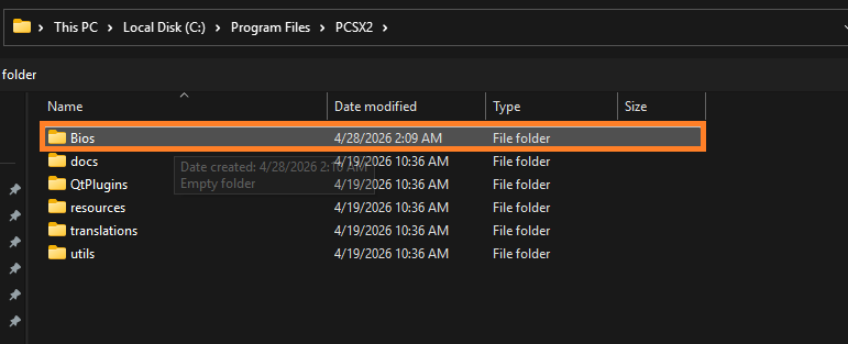 Create a BIOS Folder